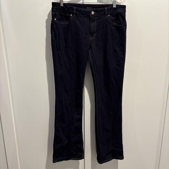 White House Black Market Bootcut Jeans 12R Dark Wash Mid Rise Stretch Denim - Picture 3 of 14